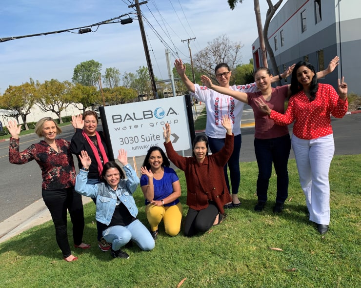 Balboa Water Group employees posing for photo outdoors