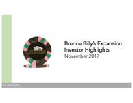Bronco Billy’s Expansion Highlights