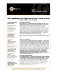 Roth Capital Partners acts as M&A advisor to Film Finances Inc. on its Section 363 sale to creditors