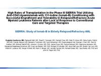 TCT 2022: Pivotal Phase 3 SIERRA Trial Data of Iomab-B in Patients with Relapsed/Refractory AML