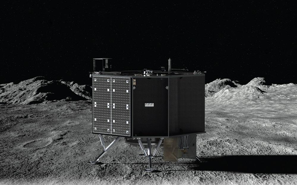 Science payload equipment pictured on the moon