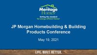 Presentation for J.P. Morgan Homebuilding & Building Products Conference