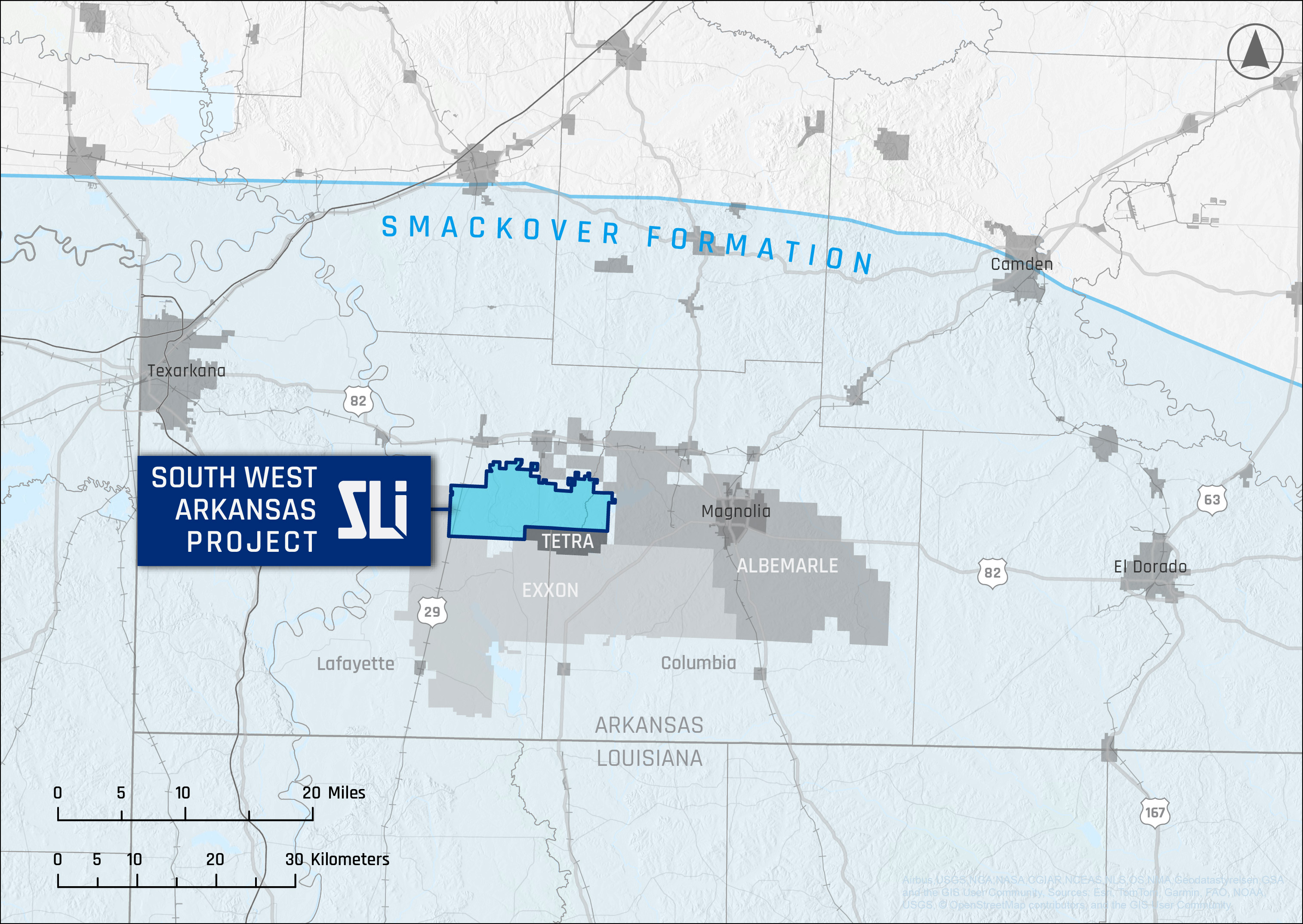 Southwest Arkansas Project map
