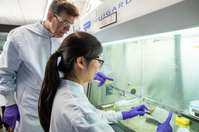 Scientists testing in a lab