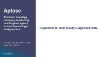 Aptose Corporate Presentation July 2024