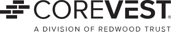 Typographic logo for CoreVest.