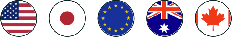 USA, Japan, EU, Australia, and Canada