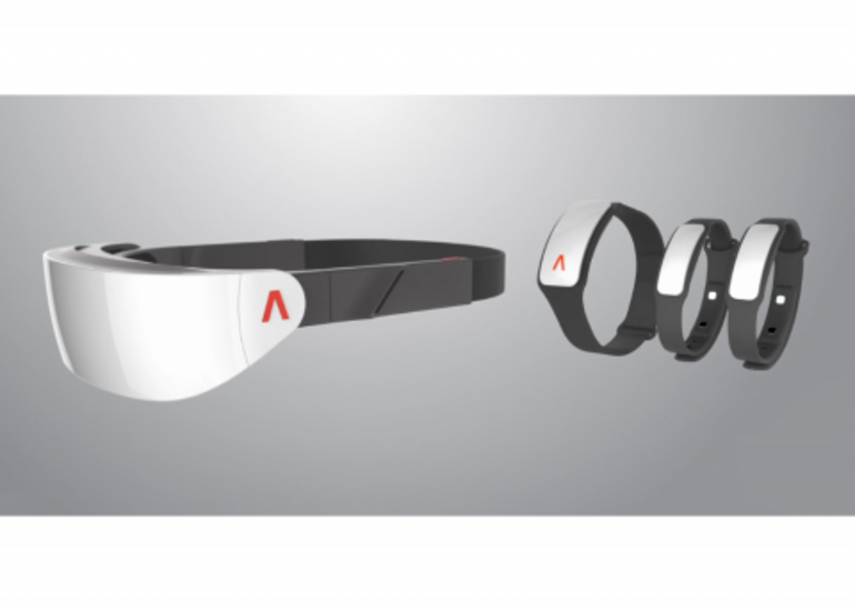 Potential production version of SysteMD by Draper, featuring a sleek headset and wristbands.