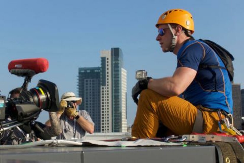 A climber demonstrates Draper’s Z-Man system 