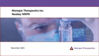 Monopar Therapeutics Inc. Investor Presentation
