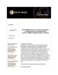 ROTH MKM Acted as Sole Placement Agent for Biofrontera Inc. (Nasdaq: BFRI) in its $4.5 Million Registered Direct Offering