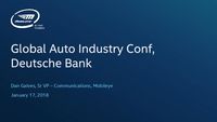 Deutsche Bank Global Auto Industry Conference – Mobileye (Dan Galves)