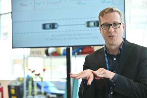 Jack Weast, senior principal engineer at Intel and vice president of Automated Vehicle Standards at Mobileye, speaks Tuesday, Nov. 5, 2019, at the 2019 Mobileye Investor Summit. (Credit: Walden Kirsch/Intel Corporation)