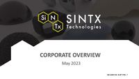 SINTX Technologies Corporate Overview
