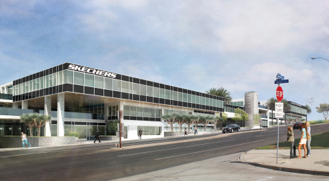 Rendering depicting the new Skechers Design Center in Hermosa Beach, California. This is one of several buildings in development for expansion of Skechers Corporate Headquarters. (Graphic: Business Wire)