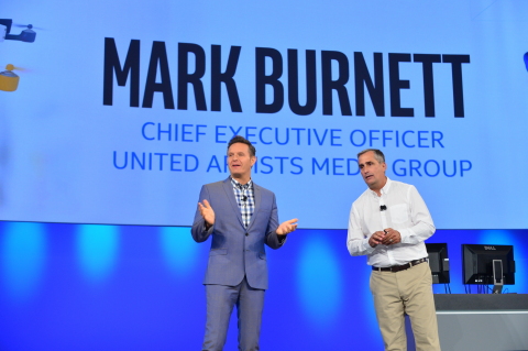 At the 2015 Intel Developer Forum in San Francisco, CA, United Artists Media Group CEO Mark Burnett, (left) and Intel CEO Brian Krzanich, (right), announced 
