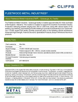 Fleetwood Metal Industries -- Sylacauga