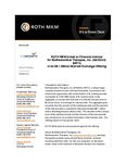 ROTH MKM Acted as Financial Advisor for BioRestorative Therapies, Inc. (NASDAQ: BRTX) in its $8.1 Million Warrant Exchange Offering