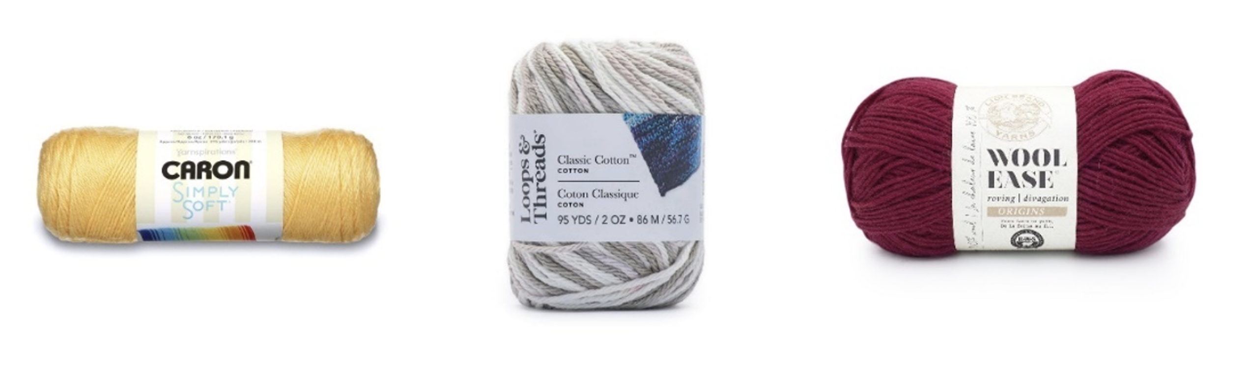 Three skeins of yarn