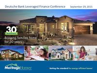 Meritage Homes Corporation at Deutsche Bank 23rd Annual Leveraged Finance Conference