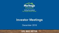 Investor Meetings December 2018