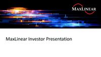 MaxLinear Investor Presentation