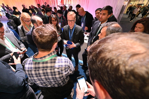 Jack Weast, Mobileye vice president and Intel senior principal engineer, gives a tour of the Mobileye booth on Tuesday, Jan. 7, 2020, at CES. At CES 2020 in Las Vegas, Mobileye, an Intel company, is demonstrating its latest technologies and advancements. (Credit: Walden Kirsch/Intel Corporation)