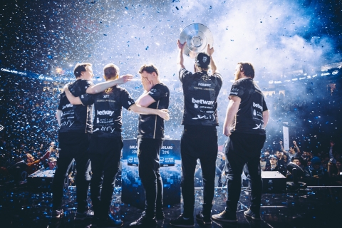 Team Ninjas in Pyjamas celebrate after their victory at the Intel Extreme Masters competition on Sunday, Nov. 20, 2016, in Oakland, California. The Counter-Strike: Global Offensive finals at IEM Oakland were a best-of-five match in a weekend that included VR livestreaming for the first time at an IEM competition. Team Ninjas in Pyjamas came out ahead over SK Gaming to become the 2016 IEM Oakland champions during the second stop of the 11th season of Intel Extreme Masters, the longest running professional esports circuit in the world. More information at https://newsroom.intel.com. (Credit: Patrick Strack/IEM via Intel Corporation)