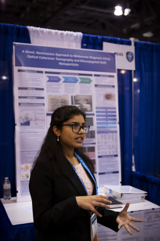 Shriya Reddy, 15, of Northville, Michigan, was awarded the newly announced Craig R. Barrett Award for Innovation of $10,000 on Friday, May 17, 2019, at the 2019 Intel International Science and Engineering Fair, a program of Society for Science & the Public and the world's largest international pre-college science competition. She was honored for her novel, noninvasive approach for rapidly diagnosing melanoma lesions. (Credit: Intel Corporation)