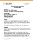 BioSig Technologies Conference Call