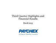 Third Quarter 2023 Investor Presentation