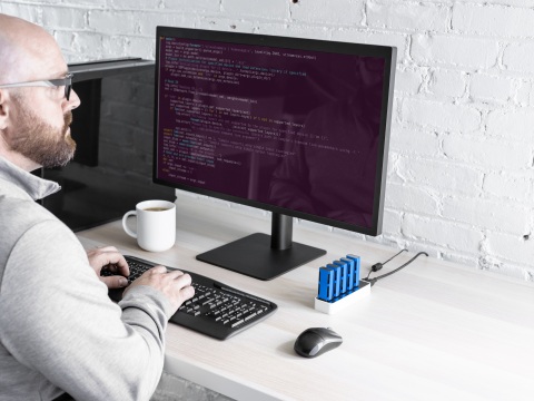 With a laptop and the Intel Neural Compute Stick 2, developers can have their artificial intelligence and computer vision applications running in minutes. The Intel NCS 2 runs on a standard USB 3.0 port and requires no additional hardware. Intel Corporation introduces the Intel Neural Compute Stick 2 on Nov. 14, 2018, at Intel AI Devcon in Beijing. (Credit: Intel Corporation)