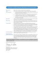 Notice of 2025 Annual Meeting of Stockholders