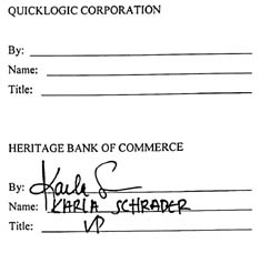 Heritage Bank of Commerce: Karla Schrader signature