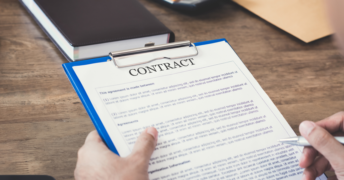 Clipboard with contract
