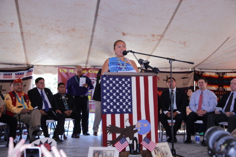 Photo of Intel Engineer Jolene Begay Announcing the Company’s Investment in Science Foundation Arizona’s Code Talkers to Code Writers Initiative Available on Business Wire's Website and AP PhotoExpress