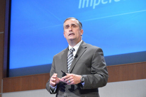 Intel Corp.'s new CEO, Brian Krzanich, presents at Intel's annual shareholder meeting on Thursday. (Photo: Business Wire)