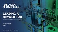 Aqua Metals Investor Presentation – March 2025