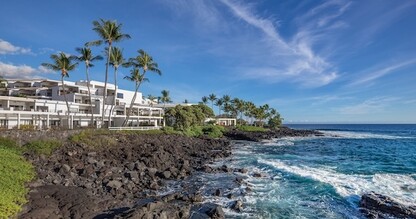 Aerial views of the resort beach front 