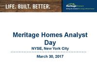 Meritage Homes Analyst Day Webcast - Slides