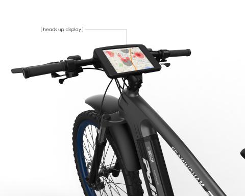 The dashboard on the system supports real-time, secure information sharing and communications. Credit for the design concept and rendering: The 1854 Cycling Company and Empire Group.