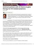 Actinium Featured in Healio’s HemOnc Today: “Actinium partners with UC Davis on gene therapy for HIV-related lymphoma”