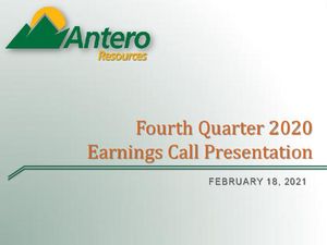 Fourth Quarter and Full Year 2020 Earnings Call
