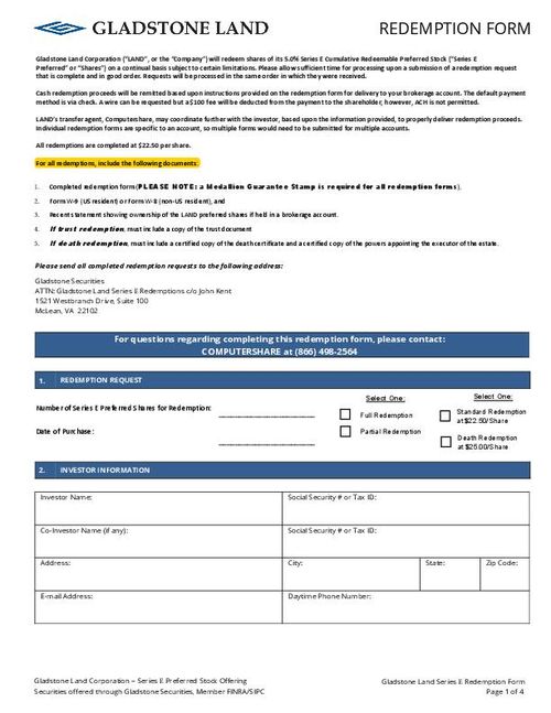 Investor Gladstone Offerings