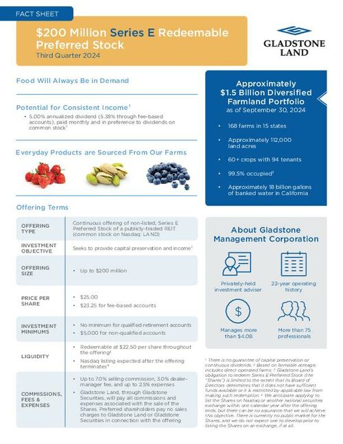 Investor Gladstone Offerings