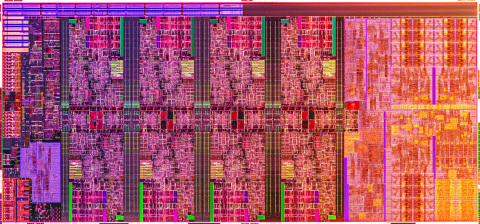 A photo shows the wafer of Intel's new 10th Gen Intel Core H-series processor. Intel Corporation released the new processor family on April 2, 2020. (Credit: Intel Corporation)
