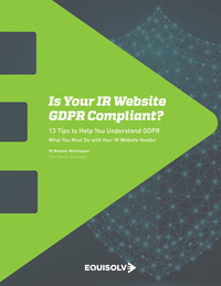 IR Website GDPR Compliance