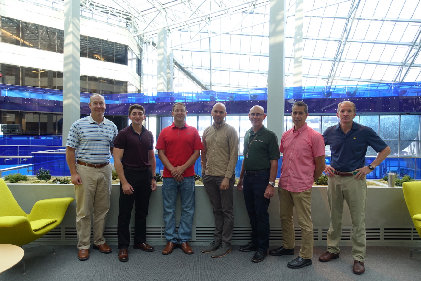 Members of our Veterans ERG group along with our CEO, Jeremy Wohletz at a monthly Vets coffee hour.