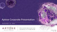 Aptose Corporate Presentation September 2022