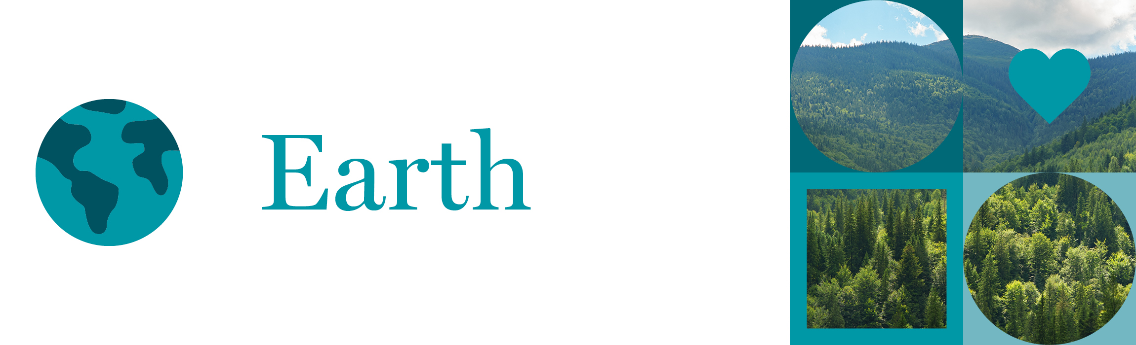 Earth - Green forest with a stream cascading down the center.